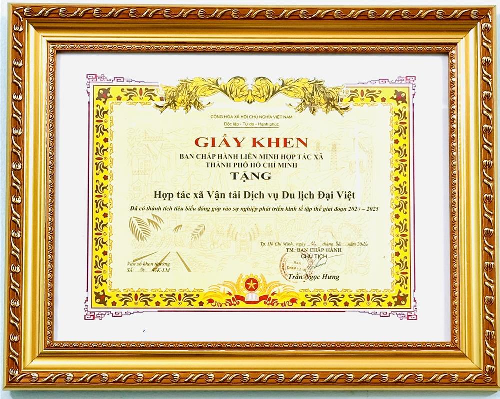 Giấy khen Liên minh HTX TP.HCM
